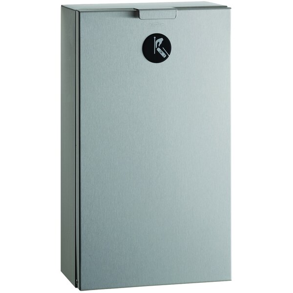 Bobrick B35139 TrimLineSeries 0.6 Gallon Surface Mounted Sanitary Napkin Disposal Receptacle