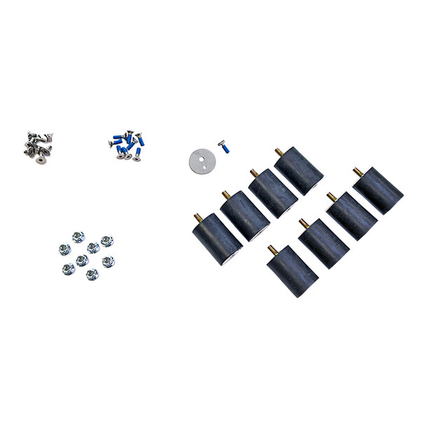 A Square Scrub PVT Isolator Repair Kit with black rollers, screws, and nuts.