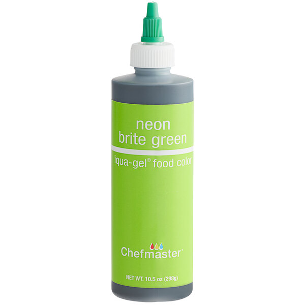 Chefmaster 10.5 oz. Neon Brite Green Liqua-Gel Food Coloring