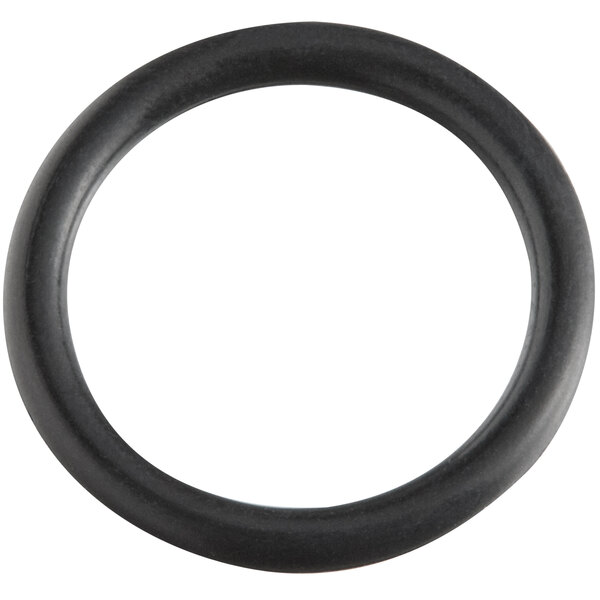 A black round O-ring with a white background.