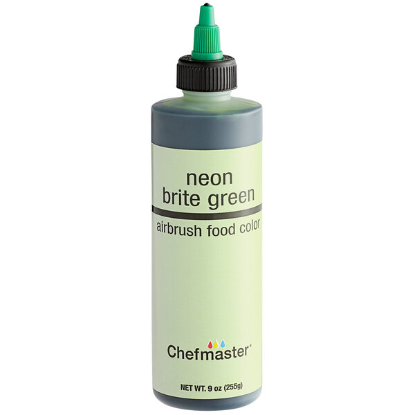 Chefmaster 9 oz. Neon Brite Green Airbrush Color