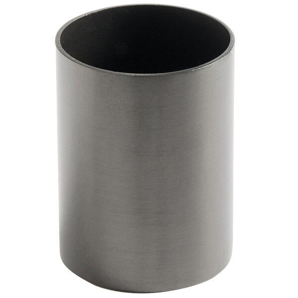 American Metalcraft BSPH2 2" x 2 3/4" Black Satin Finish Stainless Steel Round Sugar Packet / Cube Holder