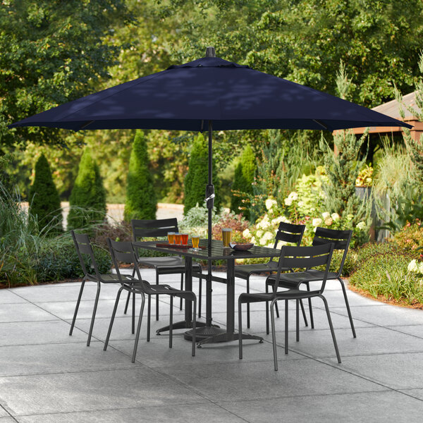  HAPPYGRILL 10 FT Patio Wooden Umbrella Table with Rope Pulley  Lift, 8 Bamboo Ribs, 3 Adjustable Heights, Vented Roof, Outdoor Umbrella  for Garden Poolside Backyard : Patio, Lawn & Garden