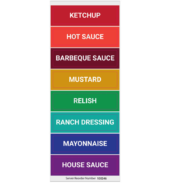 Server 100246 Condiment Decals for Touchless Express Series Condiment Dispensers