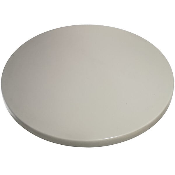 An American Tables & Seating round white Isotop table top.