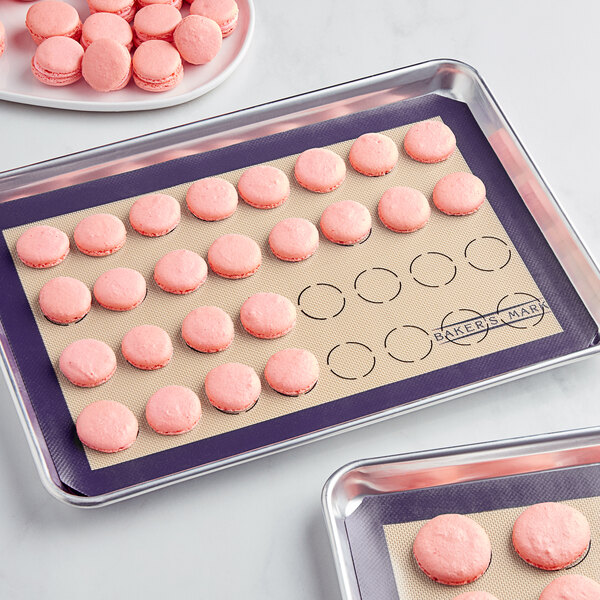 Pack of 2 Silicone Baking Mats Macaron Cooking Sheets For Quarter Pan Liners 