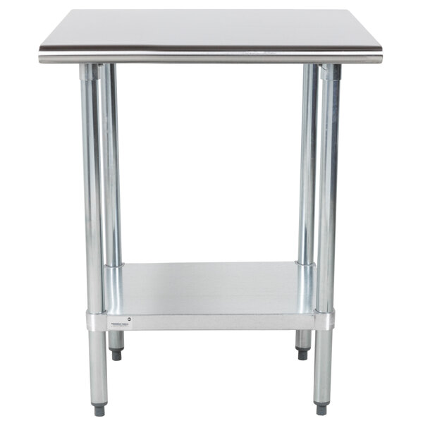 Advance Tabco GLG-240 24" x 30" 14 Gauge Stainless Steel Work Table with Galvanized Undershelf
