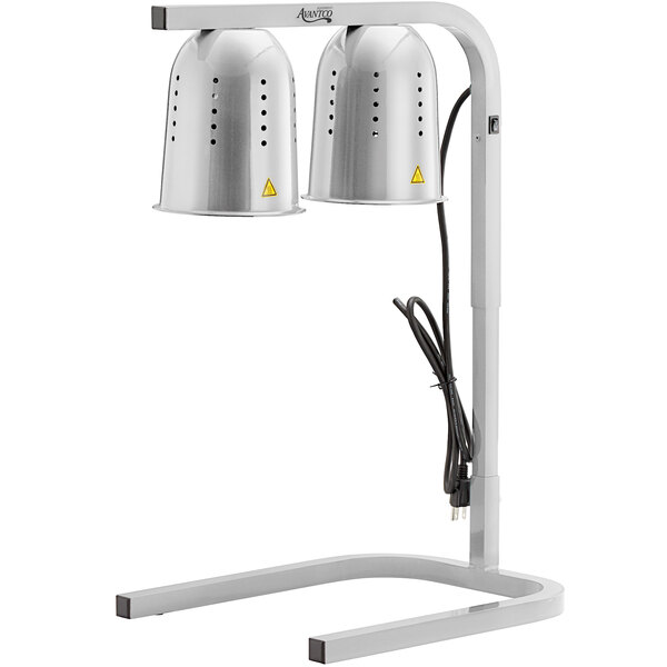 Avantco W62SS Stainless Steel Free Standing Heat Lamp with 2 Bulbs