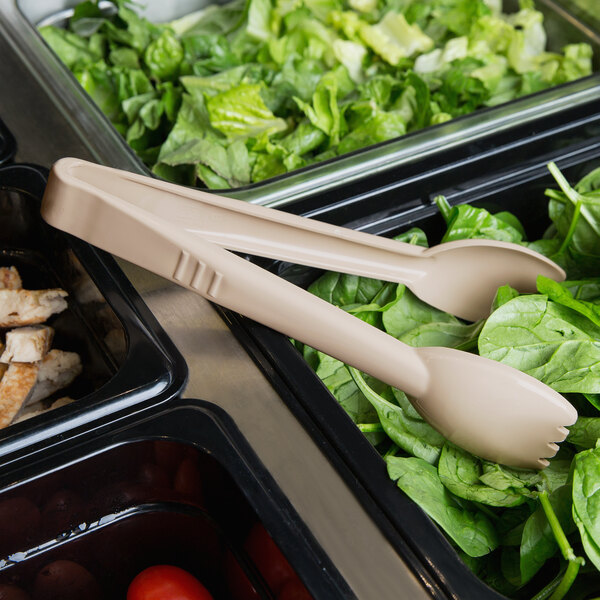 Carlisle 460906 Carly 9" Beige Plastic Salad Tongs