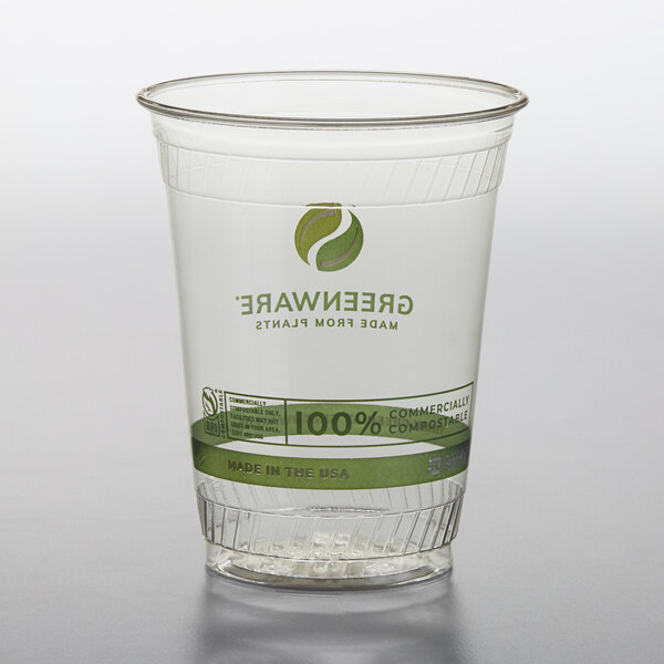 FabriKal GC16S Greenware 16 / 18 oz. Compostable Printed Plastic Cold