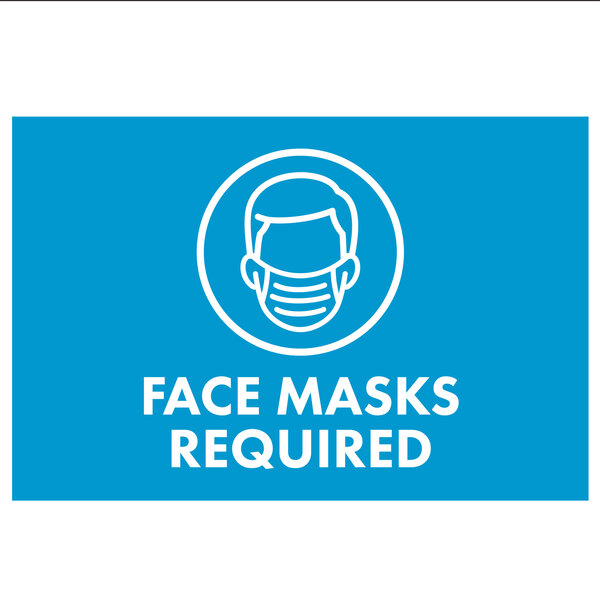 Red Vinyl Window Storefront Sticker Face Mask Required Sign 
