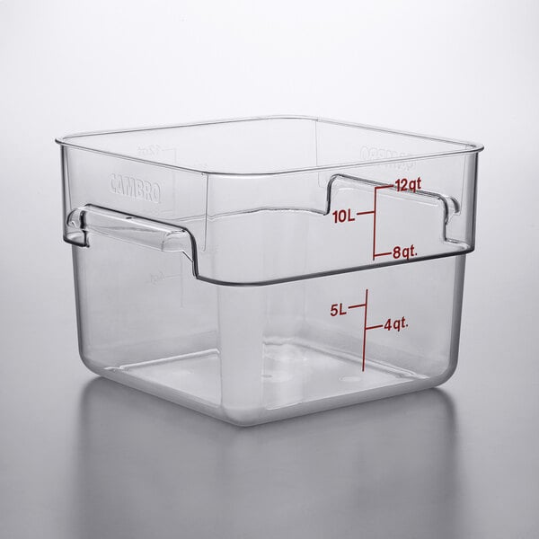 Cambro CamSquares® Classic 12 Qt. Clear Square Polycarbonate Food Storage Container