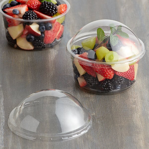 Choice Ultra Clear PET Plastic Round Deli Container Dome Lid 500/Case
