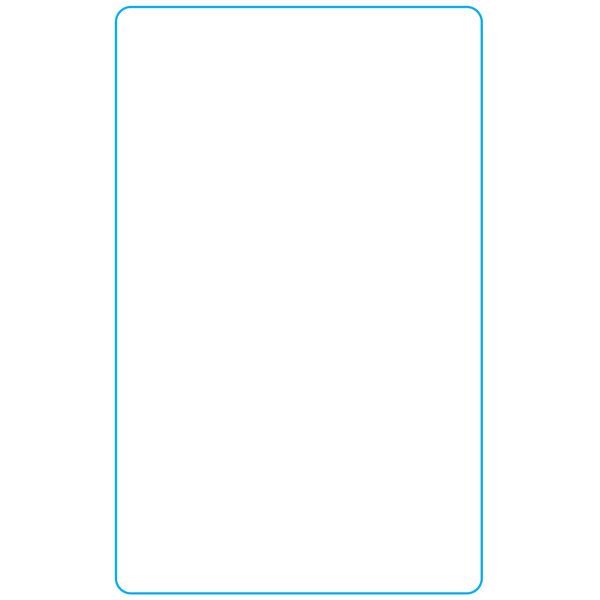 A white rectangular paper label with blue border and blue lines.