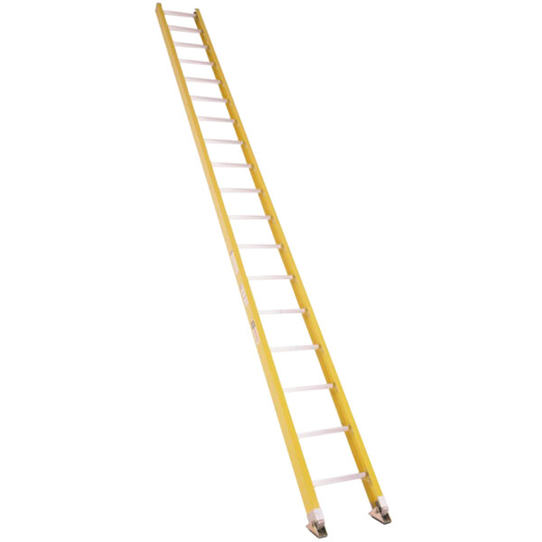 Bauer Corporation 33018 330 Series Type 1A 18' Yellow Fiberglass Straight Ladder - 300 lb. Capacity