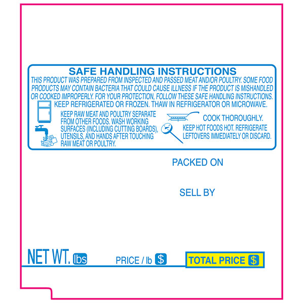 A white Tec Safe Handling label with a warning sign.