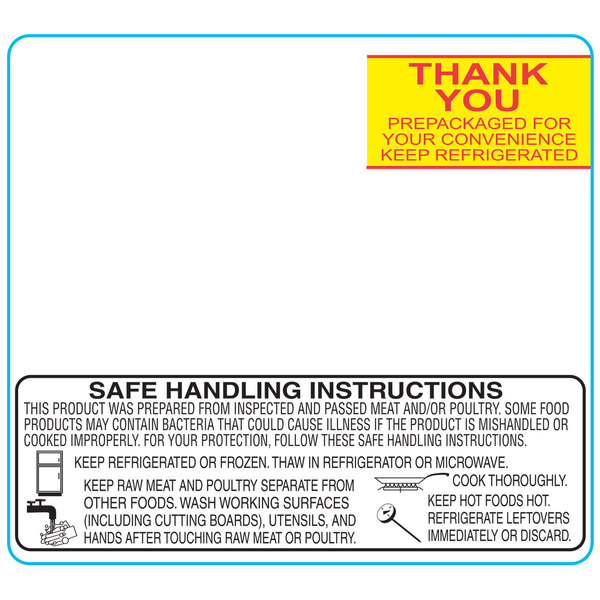 A close-up of a white and black Toledo Safe Handling label with black text.