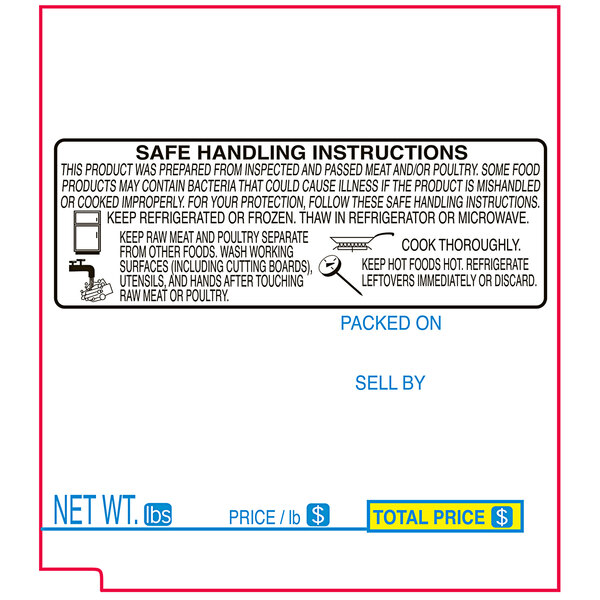 A white Tec Safe Handling label with black text.
