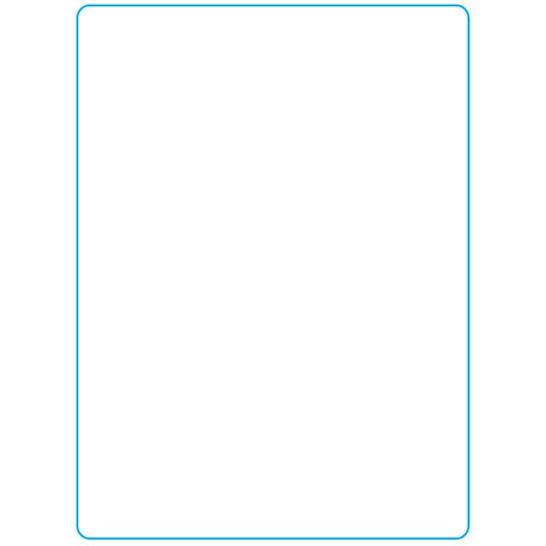 A white rectangular paper label with blue lines.