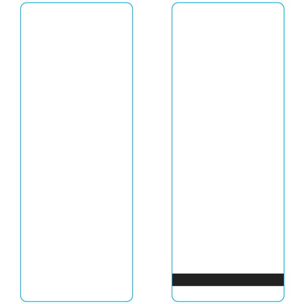 A white rectangular Hobart scale label with blue lines.