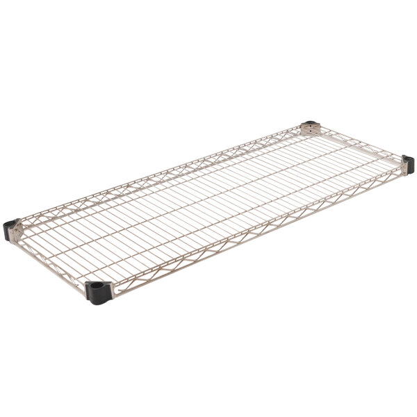 An Eagle Group wire shelf with chrome wire.