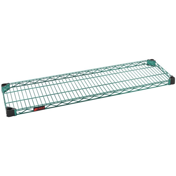 An Eagle Group green wire shelf with zinc and green epoxy.
