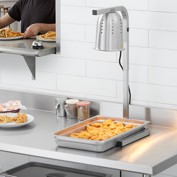 Avantco W61SS Stainless Steel Free Standing Heat Lamp with 1 Bulb