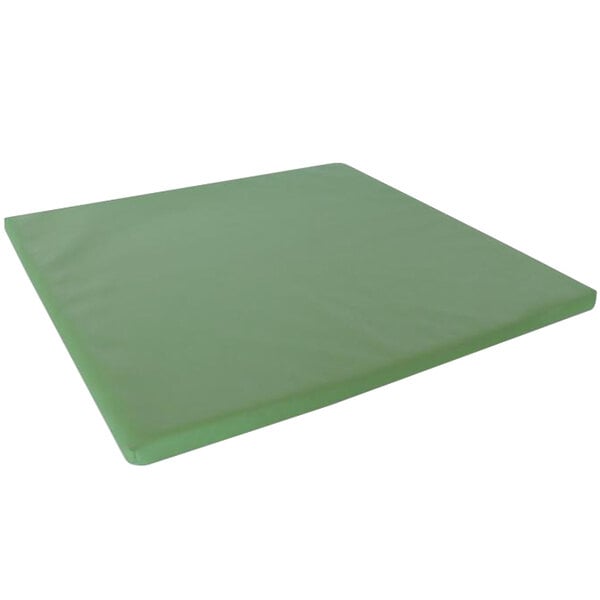 A green square Whitney Brothers floor mat with a white background.
