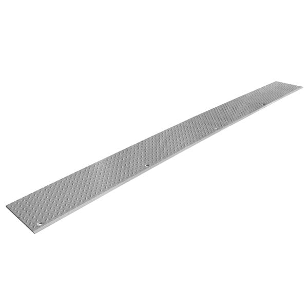 A long rectangular metal plate with holes on it.