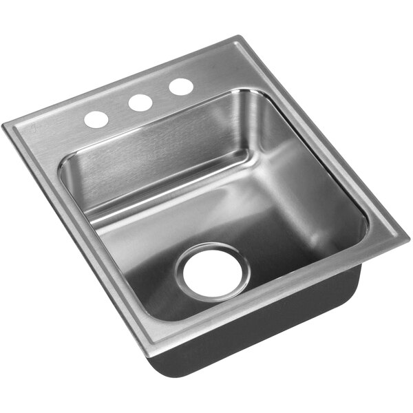 Just Manufacturing SL-ADA-1613-A-355DCC 1 Compartment Stainless Steel ADA Drop-In Sink Bowl with Center Drain - 10" x 10" x 5 1/2"