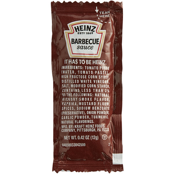 Heinz 12 Gram BBQ Sauce Portion Packets 200/Case