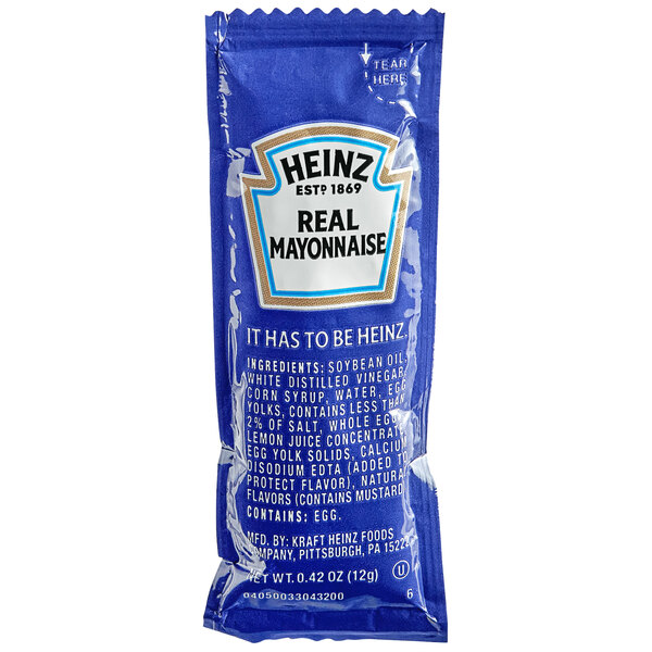 Heinz 12 Gram Mayonnaise Portion Packets 200/Case
