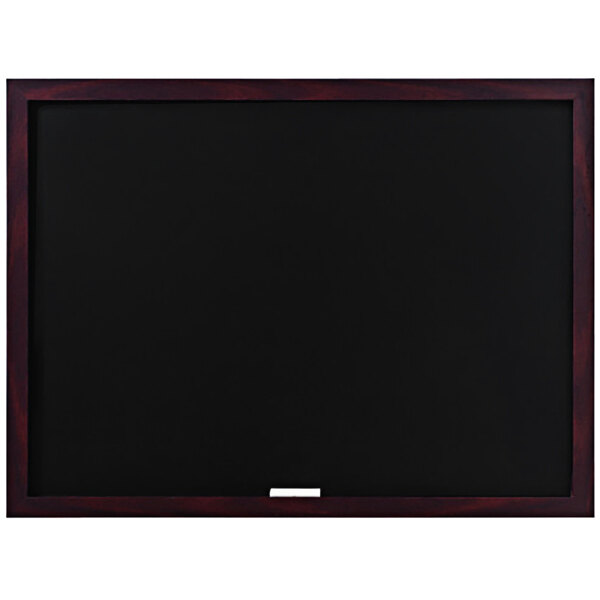A MasterVision black chalkboard with a wooden frame.
