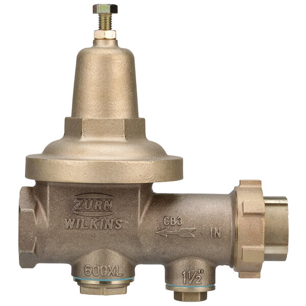 Zurn 112-600XL 1 1/2" Single Union Water Pressure Reducing Valve with Integral By-pass Check Valve and Strainer