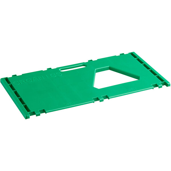 Cerobin 45 Gallon Green Rectangular Interchangeable Compost Receptacle Lid with Open Top and Handle