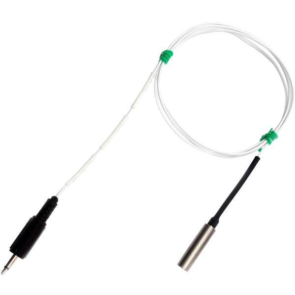 A white and green Comark RFAX100J air probe cable.