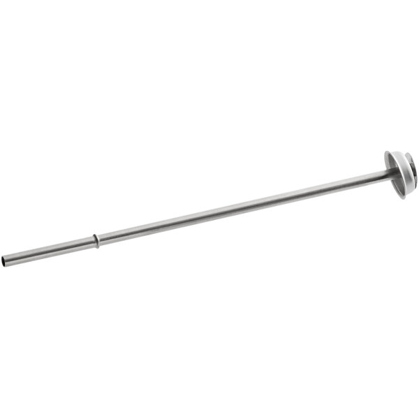 An Avantco stainless steel basket stem with a round cap on one end.