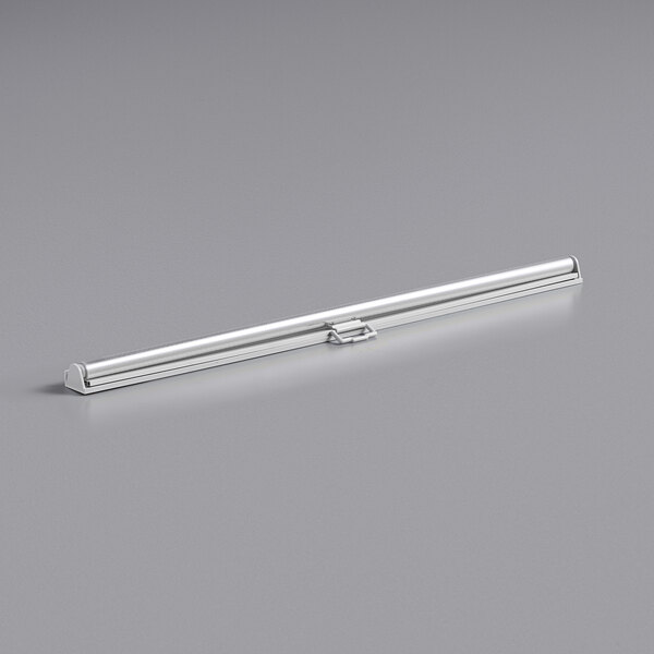 A white metal frame and handle for an Avantco air curtain merchandiser.