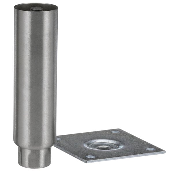 Component Hardware A48-5048 Equivalent 6" Stainless Steel Plate Mount Adjustable Equipment Leg - 3 1/2" Plate, 2000 lb. Capacity