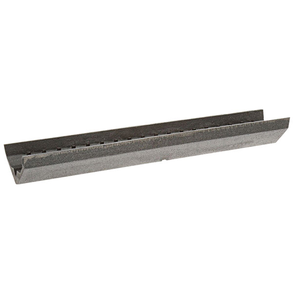 A grey rectangular cast iron broiler radiant with black edges.
