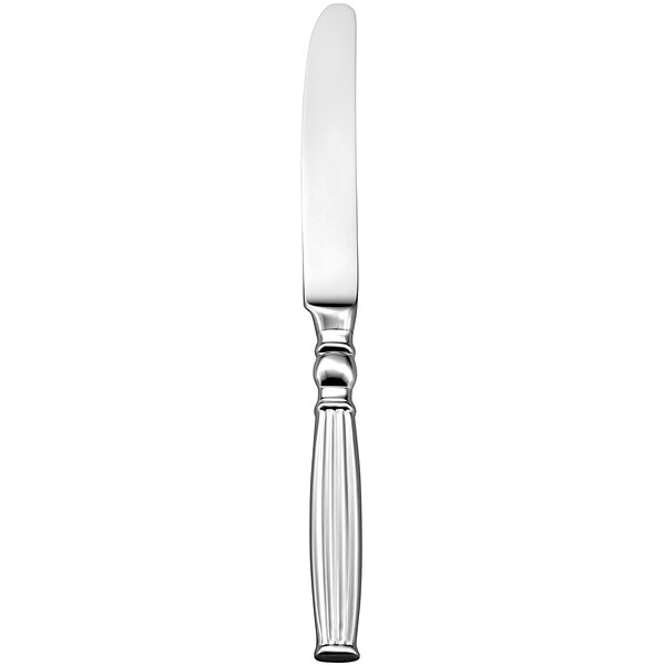 A silver Sant'Andrea Colosseum dessert knife with a black border on a white background.