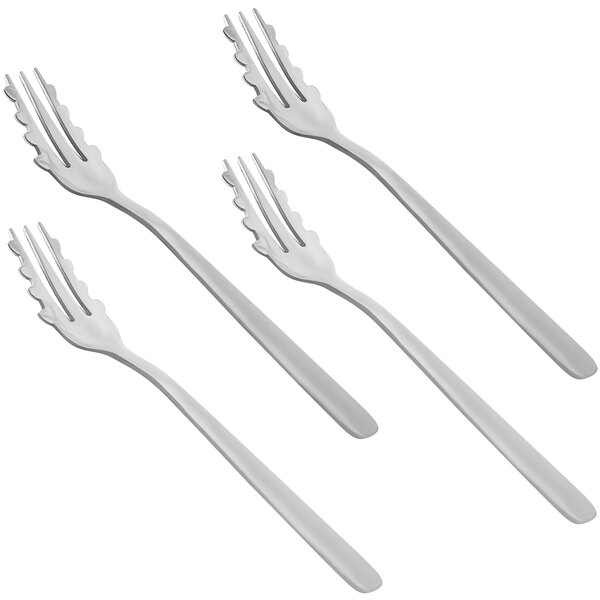 Four Richardson Products Inc. For-Ghetti forks with white handles.