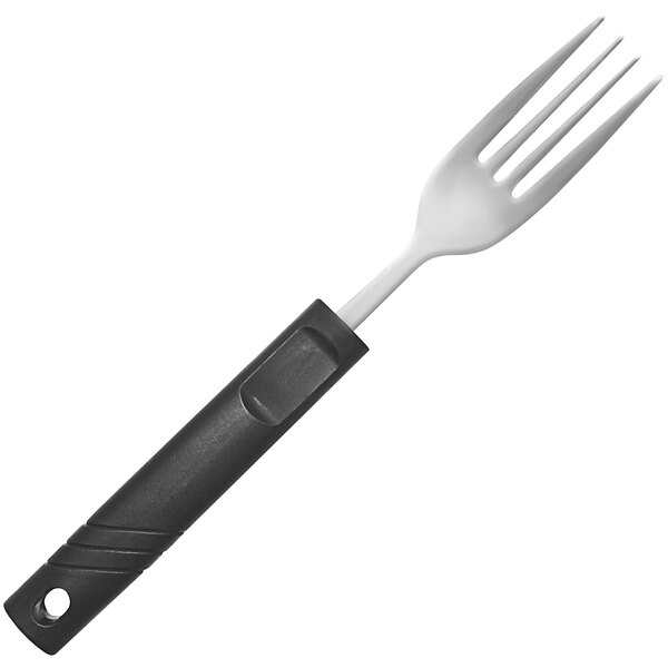 A Richardson Products Inc. adaptive fork with a black and white handle.