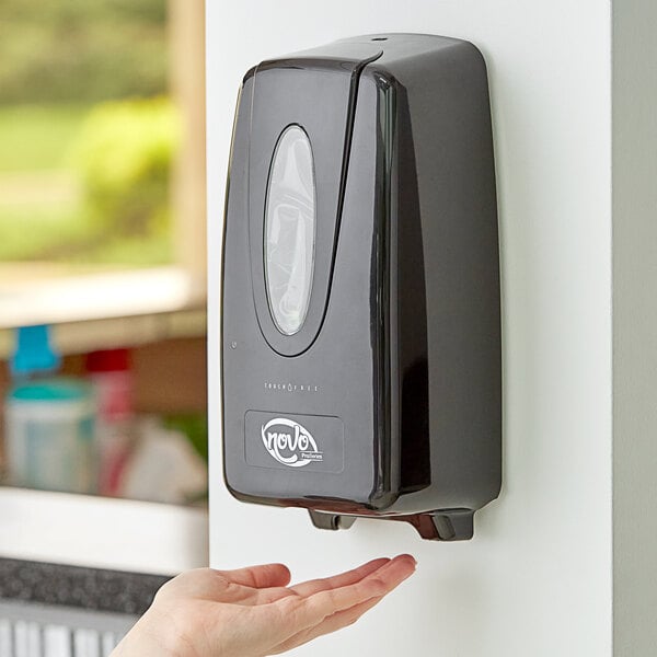 Noble Chemical Novo Pro Series Black Touch-Free Automatic Foam Hand Soap / Sanitizer Dispenser 1,000 mL