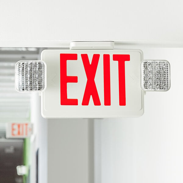 Lavex Remote Capable Red LED Exit Sign / Emergency Light Combo with  Adjustable Arrows and Ni-Cad Battery Backup - 4.2 Watt Unit (2W Remote  Capacity)
