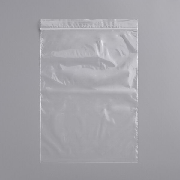 A clear plastic bag with a crease.