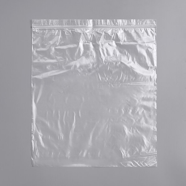 A close-up of a Clear Line seal top plastic food bag.