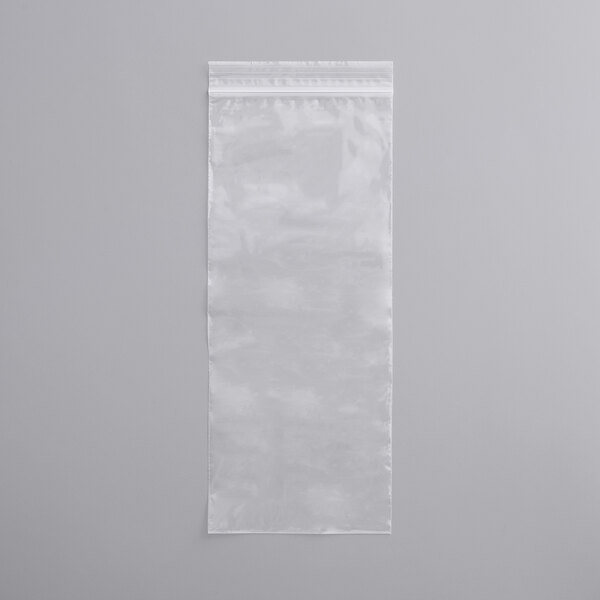 A white clear plastic bag of Clear Line Seal Top Plastic Food Bags.