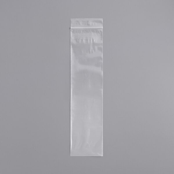 A clear plastic bag with a black border containing Clear Line Seal Top Plastic Food Bags.