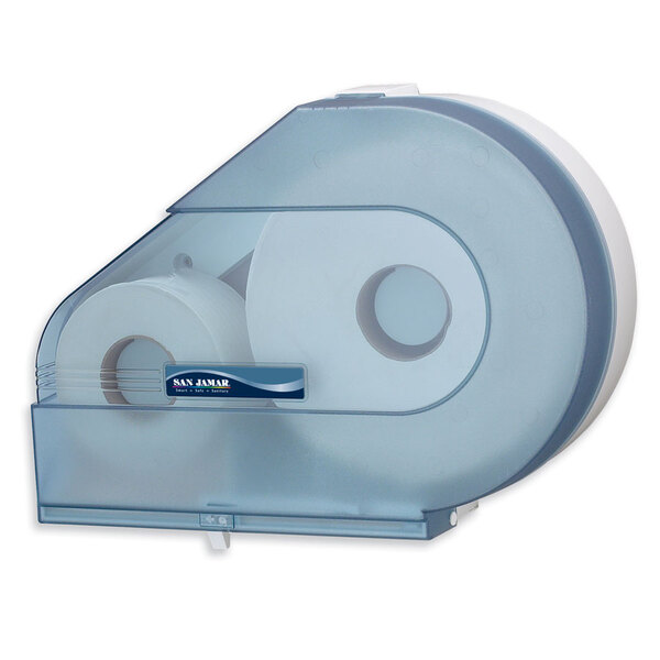 San Jamar R6500TBL Quantum 12" - 13" Jumbo Toilet Tissue Dispenser - Arctic Blue